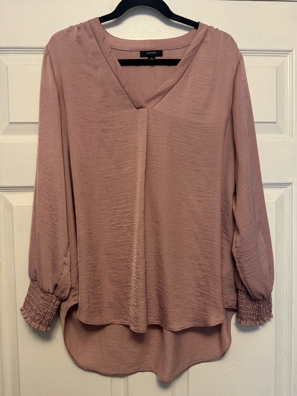 Alfani Mauve Blush V-Neck Long Sleeve Tunic